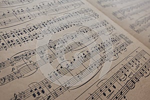 Music sheet vintage - old music notes