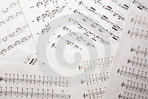 Music sheets background with notes
