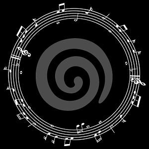 Music signs on circles