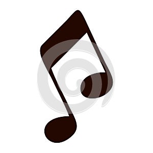 Music single bar note symbol. Vector illustration in black and white. Flat simple symbol isolated on white. Sound and Musical