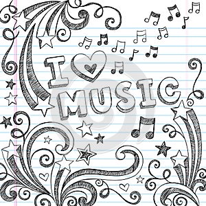 Music Sketchy Notebook Doodles Vector Illustration