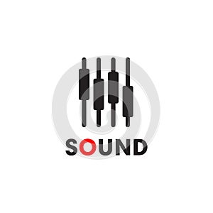 Music sound app logo design vector template