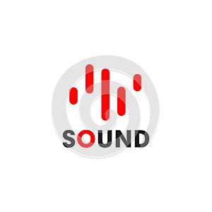 Music sound app logo design vector template