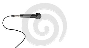 Music and sound - Black vocal microphone and cable isolated