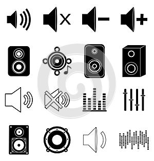 Music sound icons set