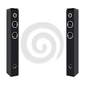 Music and sound - Pair Tower loudspeaker enclosure Isolated