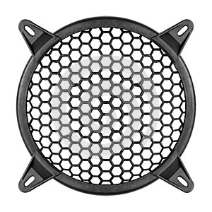 Music and sound - Speaker grill cover decorative circle plastic mesh isolated