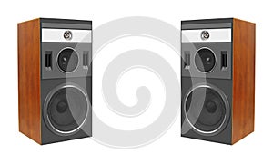 Music and sound - Two Three way speakers enclosure. Isolated