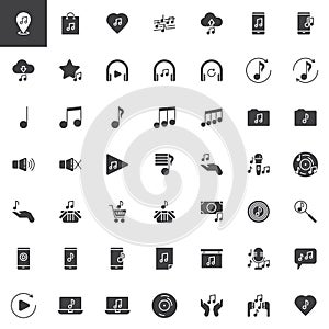 Music and sound vector icons set