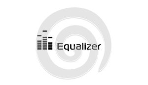 Music sound wave logo, audio digital equalizer technology, console panel, pulse musical, vector illustration.