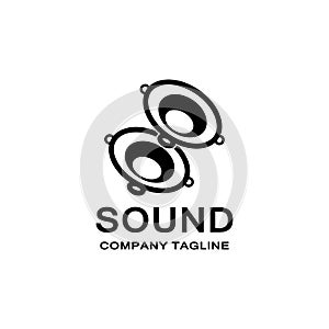 music sound wave logo icon vector, speaker and headset