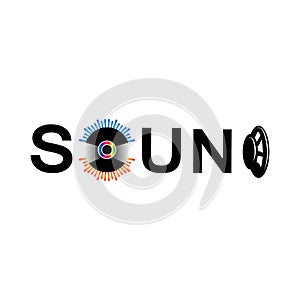 music sound wave logo icon vector, speaker and headset