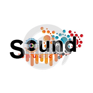 music sound wave logo icon vector, speaker and headset