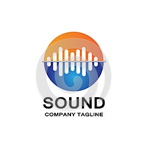 music sound wave logo icon vector, speaker and headset