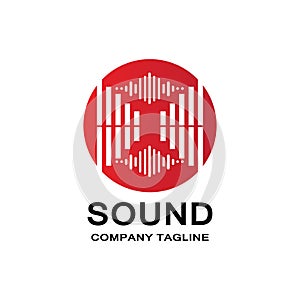 music sound wave logo icon vector, speaker and headset