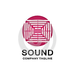 music sound wave logo icon vector, speaker and headset