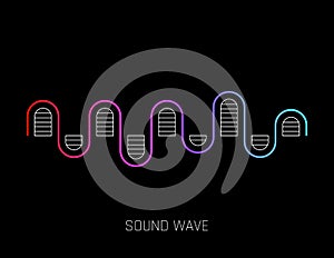 Music sound waves. Audio equalizer technology, pulse musical. Vector illustration.