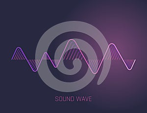 Music sound waves. Audio equalizer technology, pulse musical. Vector illustration.