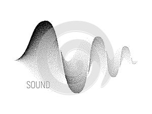 Music sound waves. Halftone vector photo