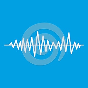Music sound waves icon white