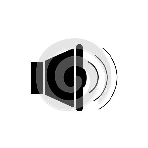 Music speaker volume in flat vector icon for apps and websites.
