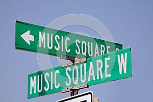 Music Square street sign in Nashville, Tennessee