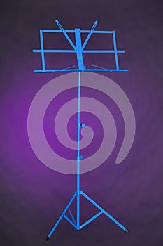 Music Stand Blue Isolated On Purple