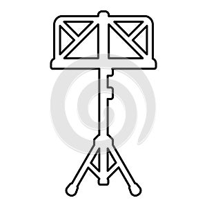 Music stand easel Reading-stand contour outline line icon black color vector illustration image thin flat style