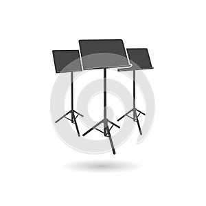 Music stand icon with shadow