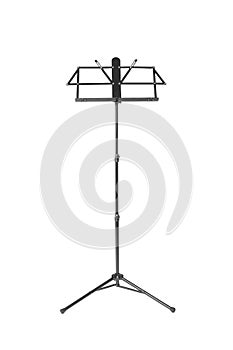 Music stand isolated on white background with clipping path and copy space for your text