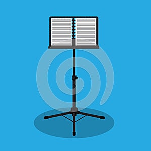 Music stand vector Illustration.