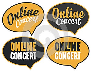 Music stickers for Online concert with lettering