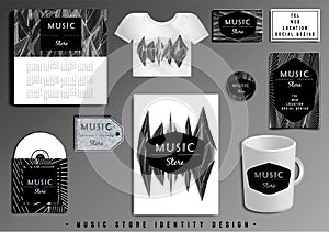 Music Store corporate identity template design set