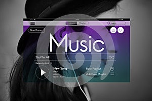 Music Streaming Instrumental Playlist Podcast Concept