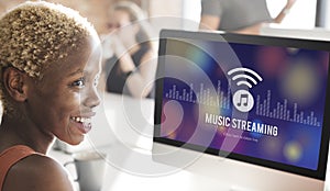 Music Streaming Media Entertainment Download Equalizer Concept