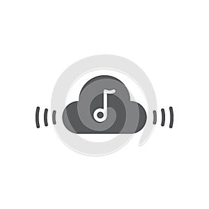 Music streaming service icon isolated on white and black background. Sound cloud computing, online media streaming, online song,