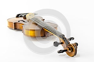 Music string instrument violin isolated on white