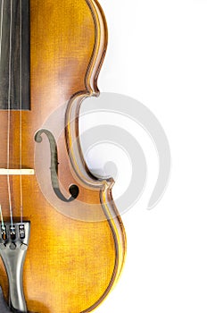 Music string instrument violin isolated on white