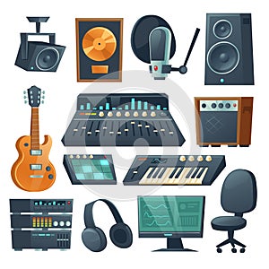 Music studio equipment for sound recording