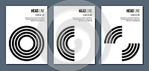 music style covers set with black circles