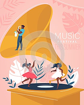 Music Summer Festival Banner. Musical Concert