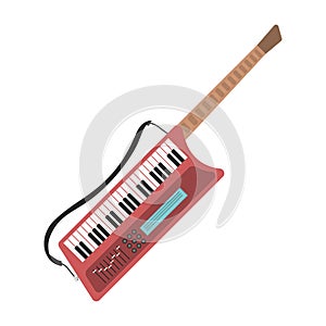 Music synthesizer guitar keyboard audio piano vector illustration.