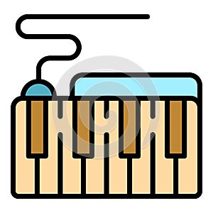 Music synthesizer icon vector flat