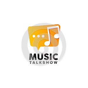 Music talkshow logo design template photo