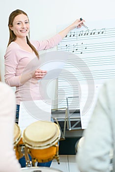 Music teacher at work