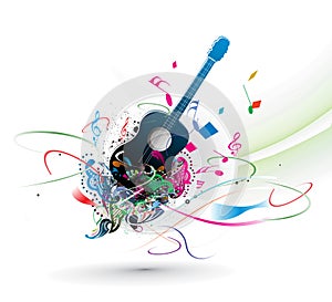 Music theme with abstract rainbow color background