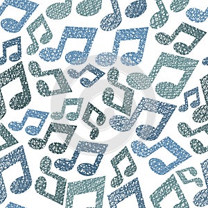 Music theme seamless pattern with notes