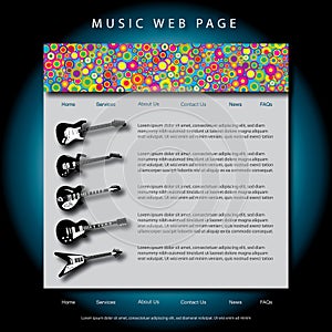 Music themed web page