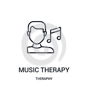 music therapy icon vector from theraphy collection. Thin line music therapy outline icon vector illustration