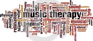 Music therapy word cloud